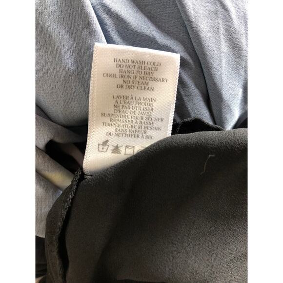 A.L.C. Leah Dress Printed Long Sleeve Smocked Waist A-Line Maxi Black Multi 0 - Picture 9 of 10